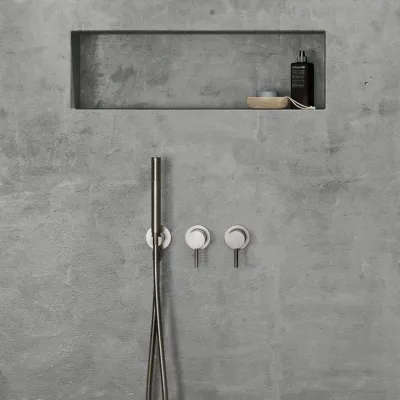 Semplice SBR801 S02 - XXL Rain DeLux Ø28 cm, PVD borstat stål