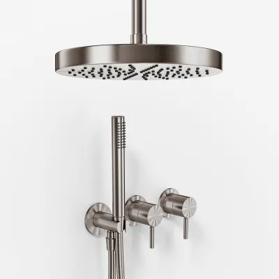Semplice SBR801 S03 - XL Rain DeLux Ø24 cm, Tak, PVD Borstad Stål