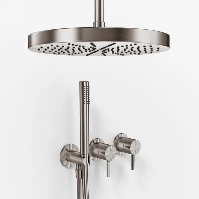 Semplice SBR801 S04 - XXL Regn DeLux Ø28 cm, Tak, PVD Borstad Stål