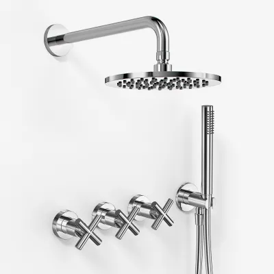 Fly Classic FBR704 S05 - Duscharmatur, Rain DeLux Ø20 cm, Krom