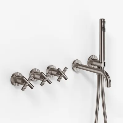 Fly Classic FBR704 S09 - Badkars-/duschset, PVD borstat stål