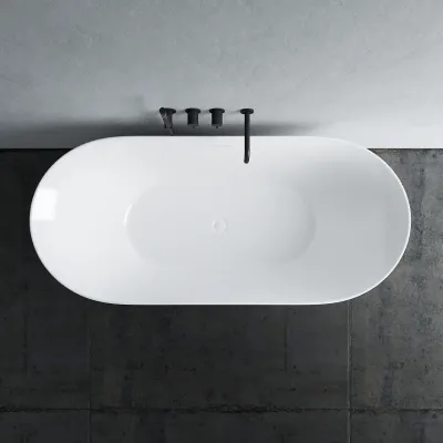 Coco 170 - 170x75 cm Badkar, Slim Design, Glansigt Vit