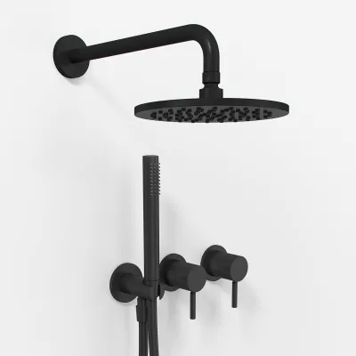 Semplice SBR801 S05 - Rain DeLuxe Ø20 cm, Vägg, Mattsvart 
