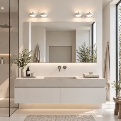 Big A02 - Dubbel. LED-vägglampa med lutning, matt vit.