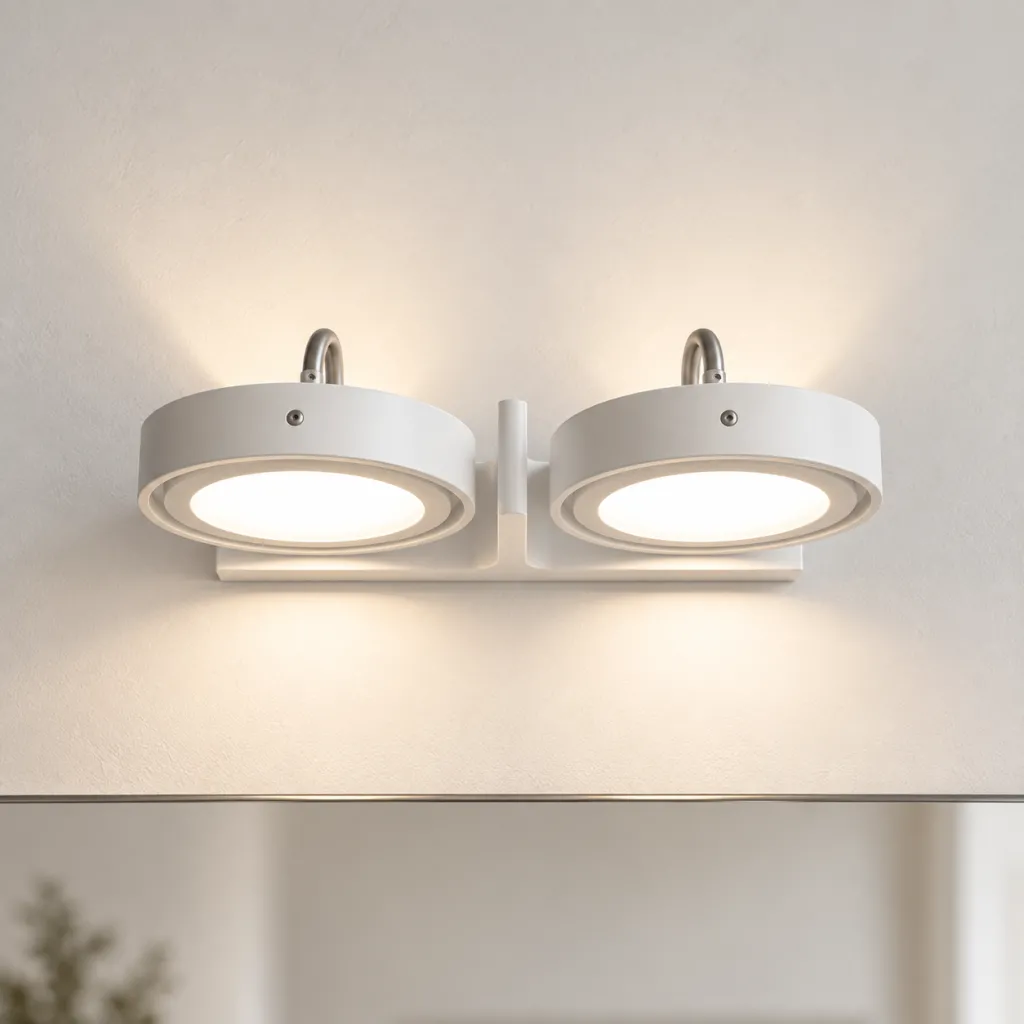 Big A02 - Dubbel. LED-vägglampa med lutning, matt vit.
