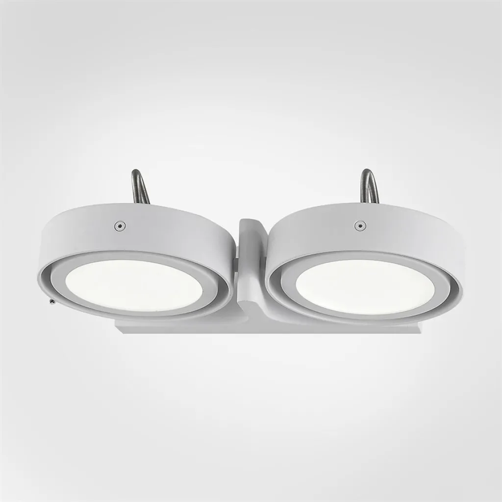 Big A02 - Dubbel. LED-vägglampa med lutning, matt vit.