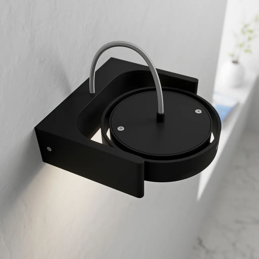 Big A01 - - LED-vägglampa med lutning, matt svart