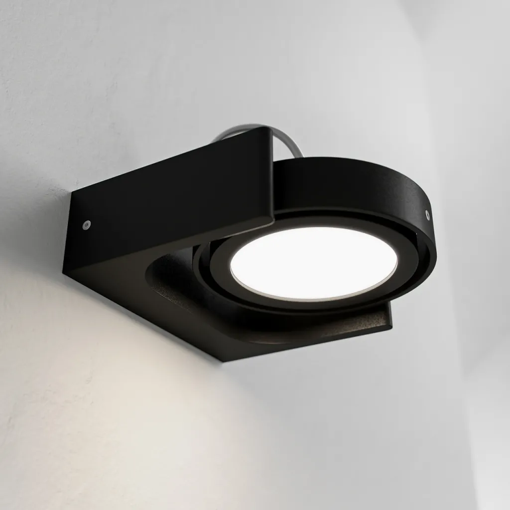 Big A01 - - LED-vägglampa med lutning, matt svart
