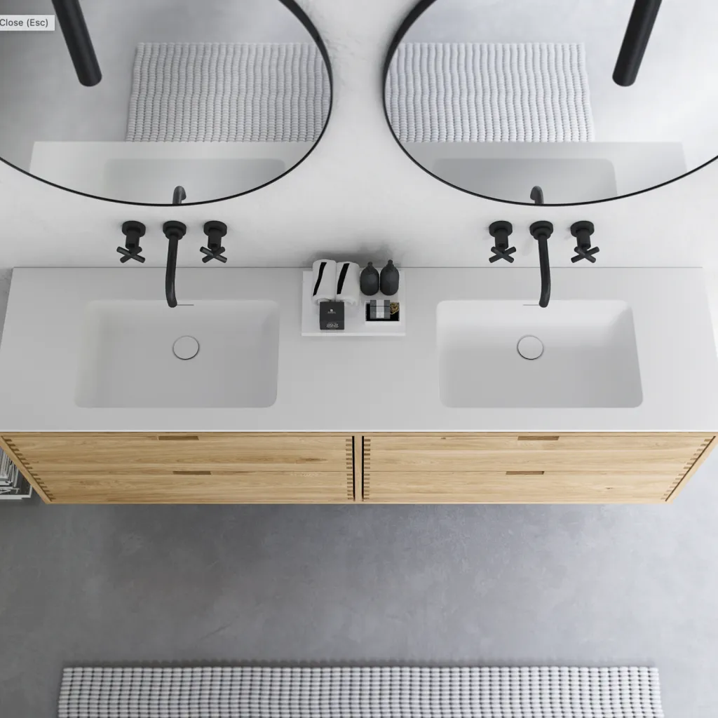 CPH Tapwork Soho 180D - Snickerimöbler i naturek inkl. Mattvit SolidTec diskho