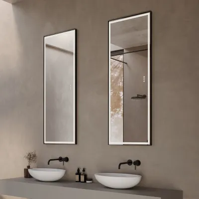 Pulcher® Soho Mirror PSM-1453 - 140x53,5 cm, spegel med ljus och ljusstyrning, mattsvart ram