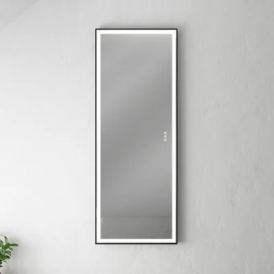 Pulcher® Soho Mirror PSM-1453 - 140x53,5 cm, spegel med ljus och ljusstyrning, mattsvart ram