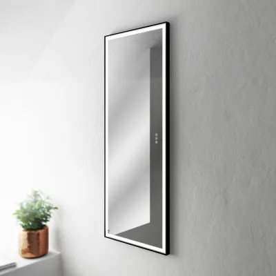 Pulcher® Soho Mirror PSM-1453 - 140x53,5 cm, spegel med ljus och ljusstyrning, mattsvart ram