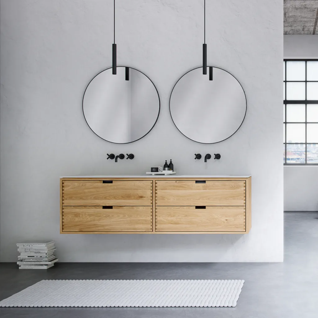 CPH Tapwork Soft 180D - Snickerimöbler i natur ek inkl. Mathvid SolidTec handfat