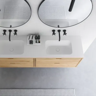 CPH Tapwork Soft 180D - Snickerimöbler i natur ek inkl. Mathvid SolidTec handfat