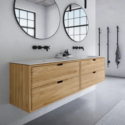 CPH Tapwork Soft 180D - Snickerimöbler i natur ek inkl. Mathvid SolidTec handfat