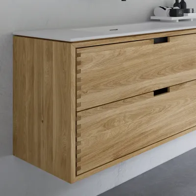 CPH Tapwork Soft 180D - Snickerimöbler i natur ek inkl. Mathvid SolidTec handfat
