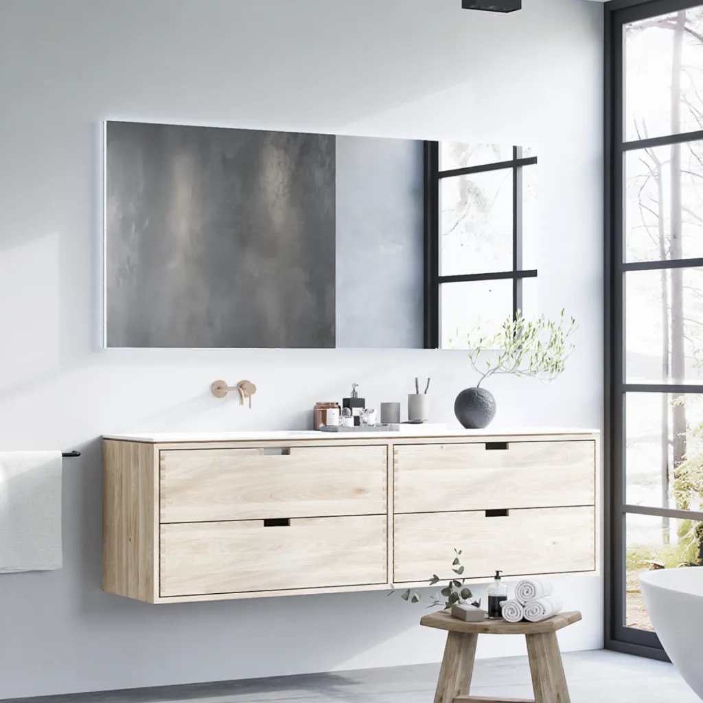 CPH Tapwork Soho 180L -  Snickerimöbler i natur ek inkl. Mathvid SolidTec handfat