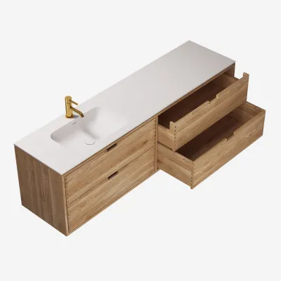 CPH Tapwork Soft 180L - Snickerimöbler i naturek inkl. Mattvit SolidTec diskho