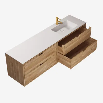 CPH Tapwork Soho 180R - Snickerimöbler i naturek inkl. Mattvit SolidTec diskho