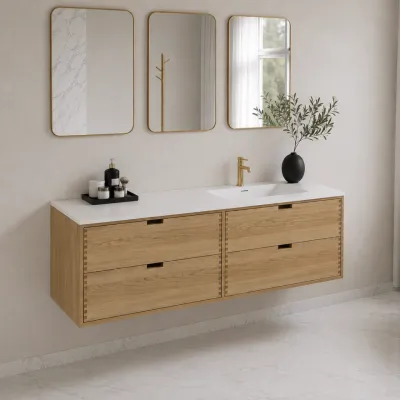 CPH Tapwork Soho 180R - MKII, fingergängade skåp i naturek inklusive Mathvid SolidTec® diskho