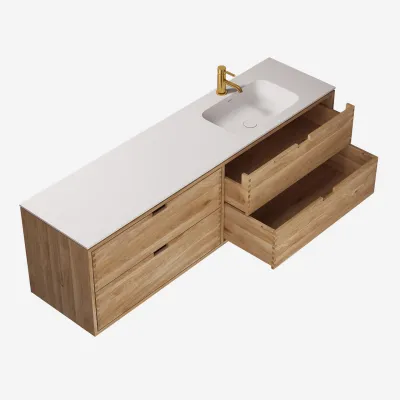 CPH Tapwork Soft 180R - Snickerimöbler i naturek inkl. Mattvit SolidTec diskho