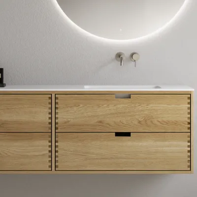 CPH Tapwork Soft 180R - Fingergängade skåp i naturek inklusive Mathvid SolidTec® diskho