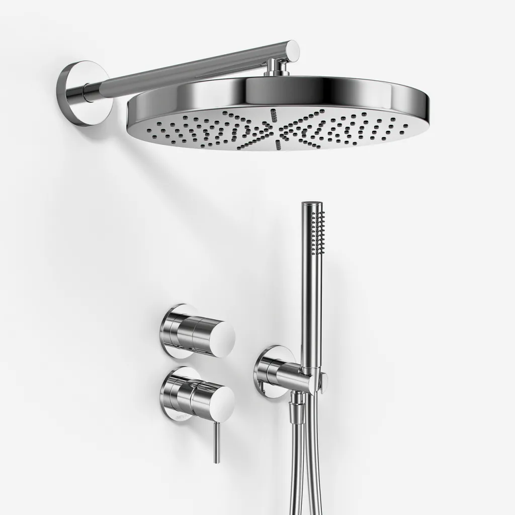 Semplice SBR901 S02 - Duschset Ø28 cm, Väggmonterad, Krom