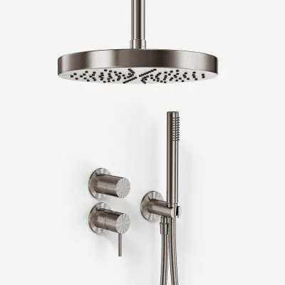 Semplice SBR901 S03 - Duschset Ø24 cm, Tak, PVD Borstad Stål