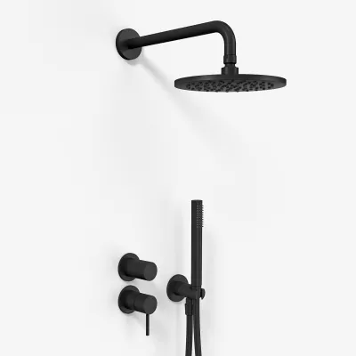 Semplice SBR901 S05 - Duschblandare Ø20 cm, Vägg, Mattsvart
