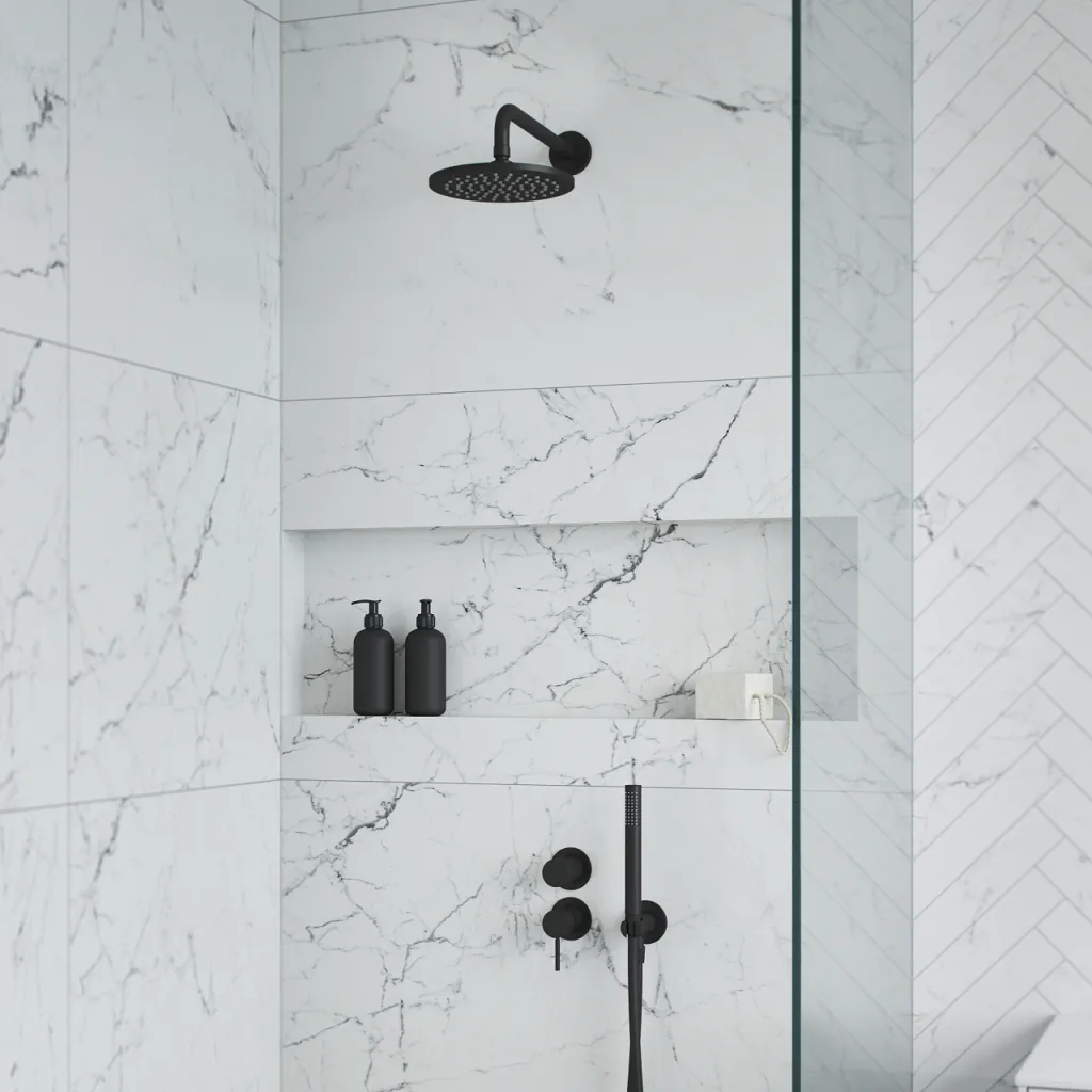 Semplice SBR901 S05 - Duschblandare Ø20 cm, Vägg, Mattsvart