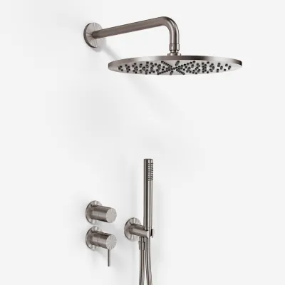 Semplice SBR901 S07 - Duschset Ø30 cm, Vägg, PVD Borstat stål