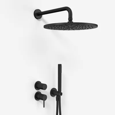 Semplice SBR901 S07 - Duschset Ø30 cm, Vägg, Mattsvart