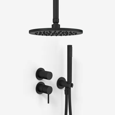 Semplice SBR901 S08 - Duschset Ø20 cm, Tak, Mattsvart
