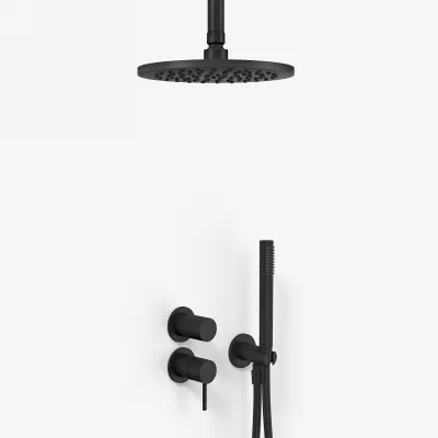 Semplice SBR901 S08 - Duschset Ø20 cm, Tak, Mattsvart