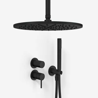 Semplice SBR901 S10 - Duschset Ø30 cm, Tak, Mattsvart
