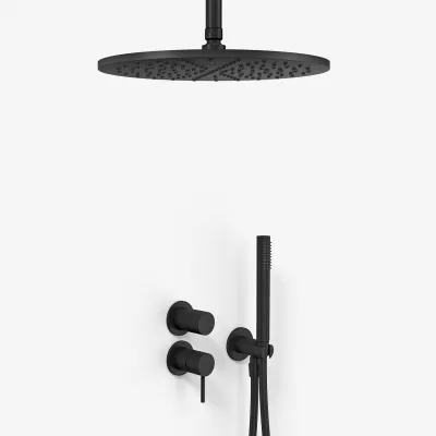 Semplice SBR901 S10 - Duschset Ø30 cm, Tak, Mattsvart