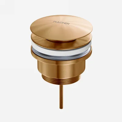 Pulcher Semplice Fly 1¼” - Universal bottenventil, PVD Borstad koppar