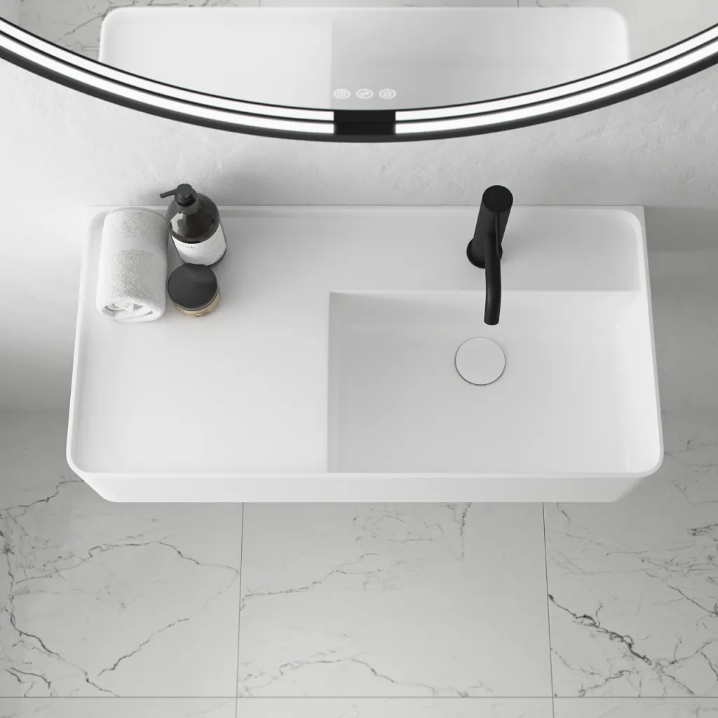 Coco 7R - Tvättställ 70x35 cm, Mathvid SolidTec®