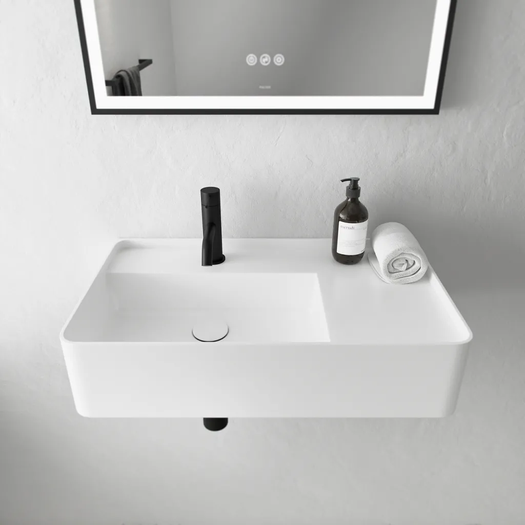Coco 6L - Tvättställ 60x35 cm, Matt Vit SolidTec®