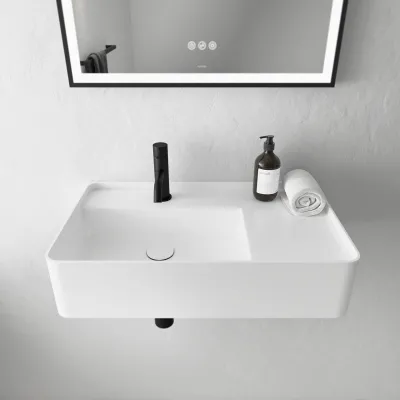 Coco 6L - Tvättställ 60x35 cm, Matt Vit SolidTec®