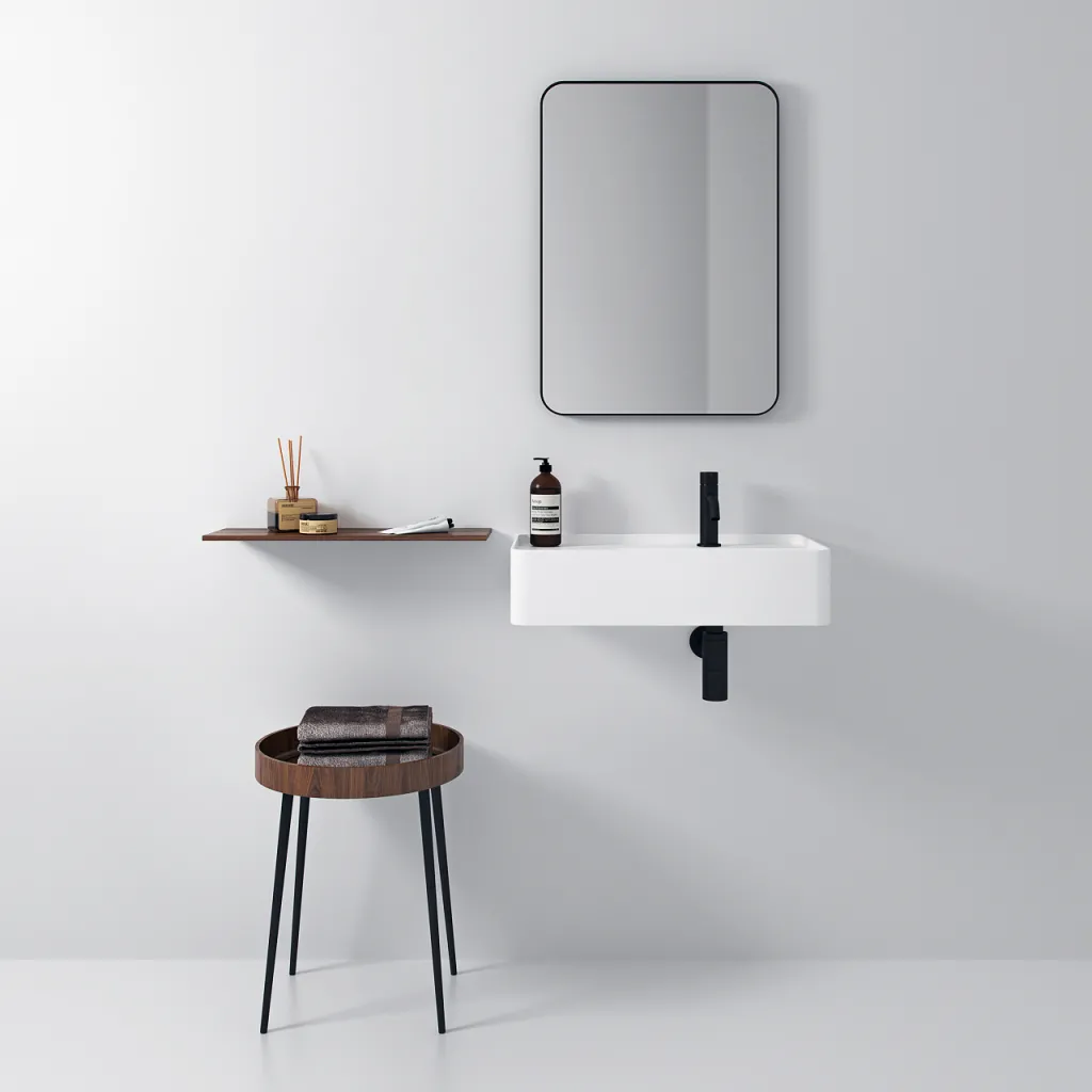 Coco 6R - Tvättställ 60x35 cm, Matt Vit SolidTec®