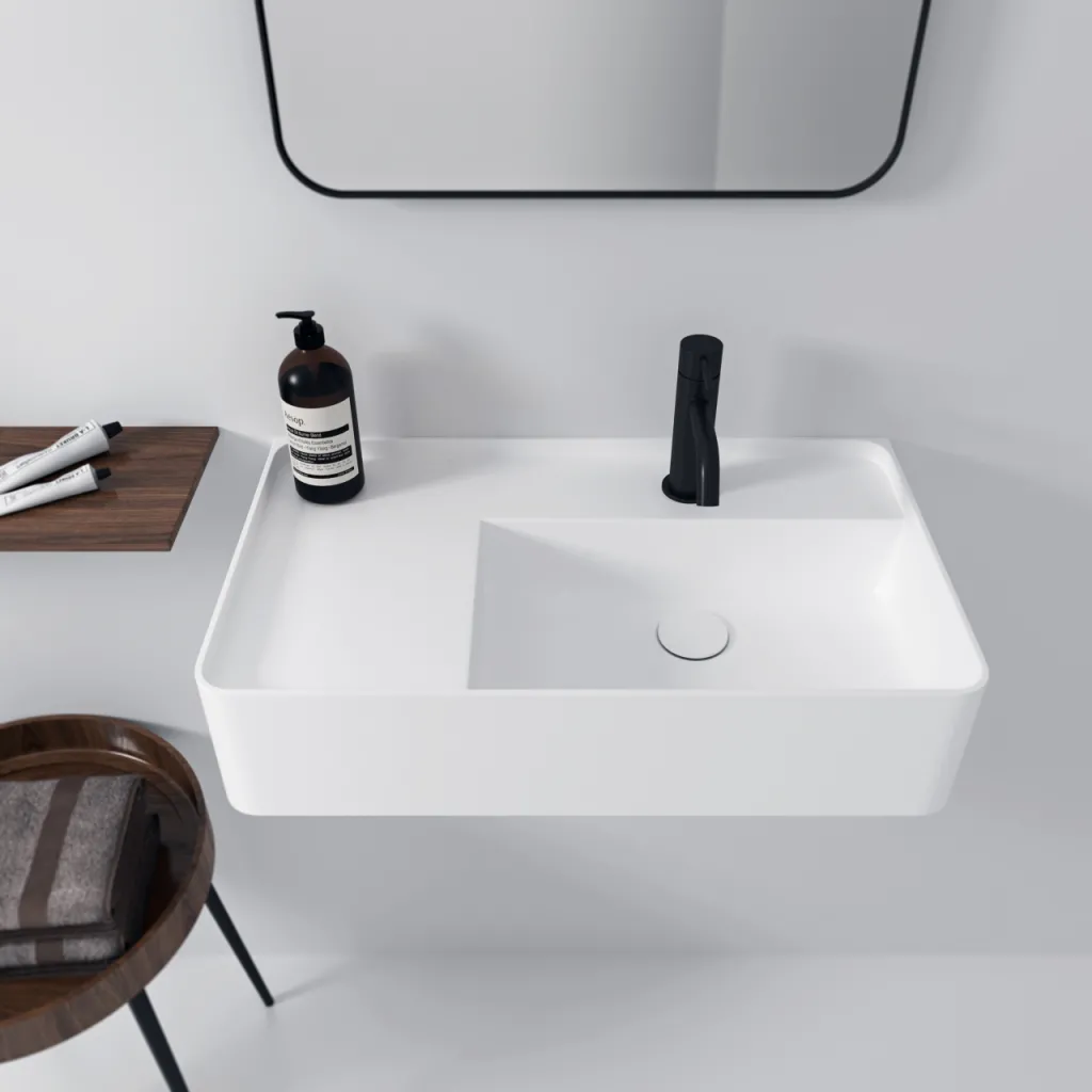 Coco 6R - Tvättställ 60x35 cm, Matt Vit SolidTec®