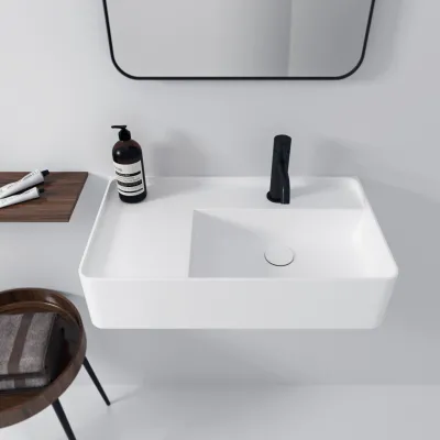 Coco 6R - Tvättställ 60x35 cm, Matt Vit SolidTec®