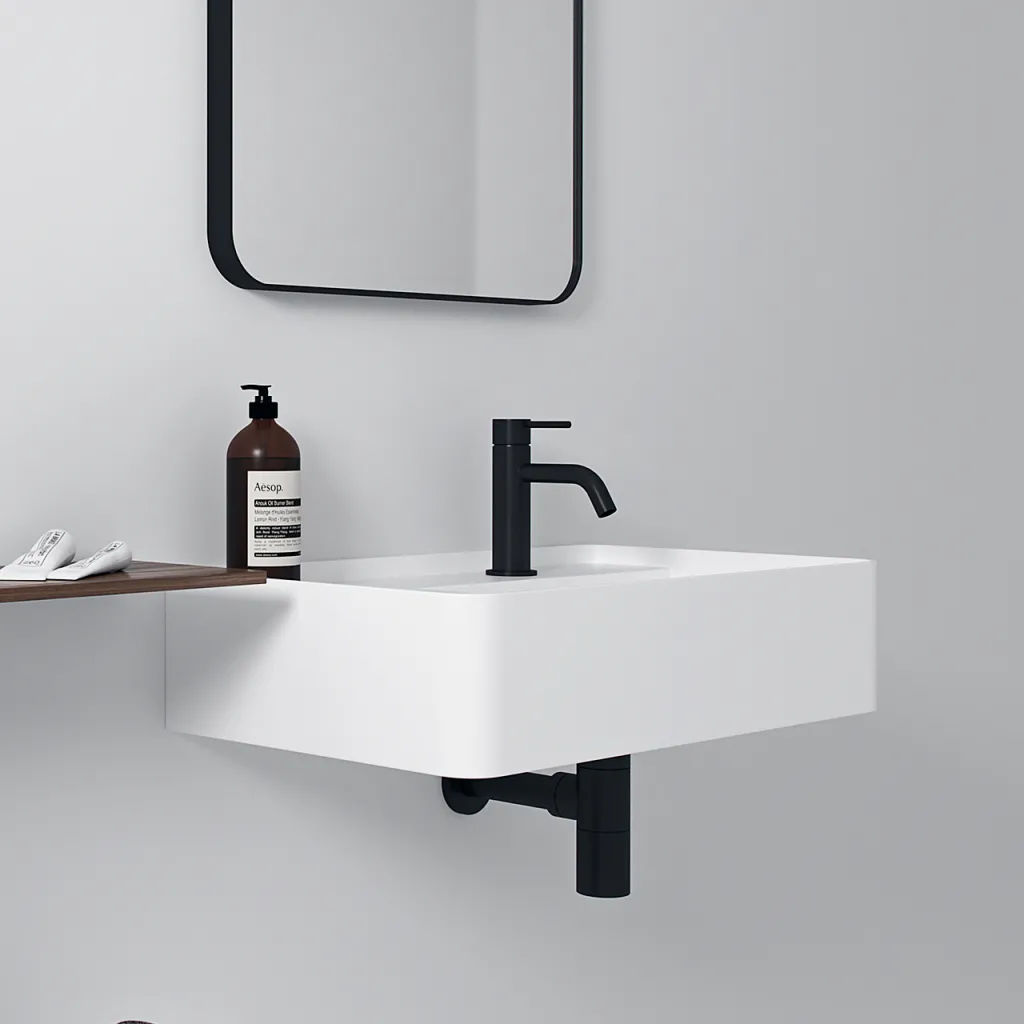 Coco 6R - Tvättställ 60x35 cm, Matt Vit SolidTec®