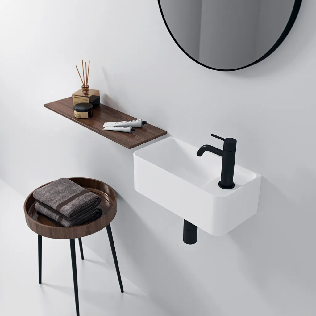 Coco 3L - Tvättställ 40x20 cm, Matt Vit SolidTec®