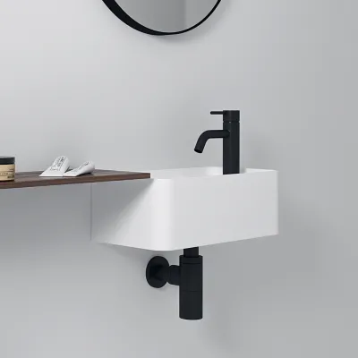 Coco 3L - Tvättställ 40x20 cm, Matt Vit SolidTec®