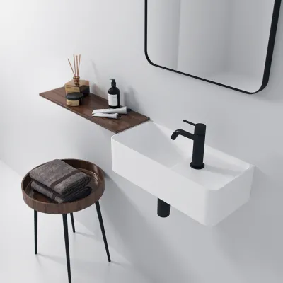 Coco 4L - Tvättställ 50x22,5 cm, Matt Vit SolidTec®