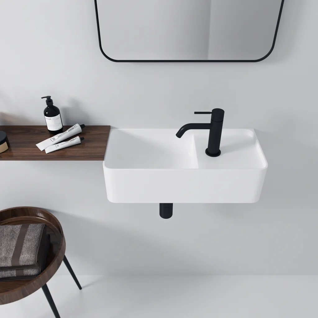 Coco 4L - Tvättställ 50x22,5 cm, Matt Vit SolidTec®