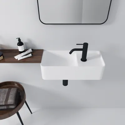 Coco 4L - Tvättställ 50x22,5 cm, Matt Vit SolidTec®