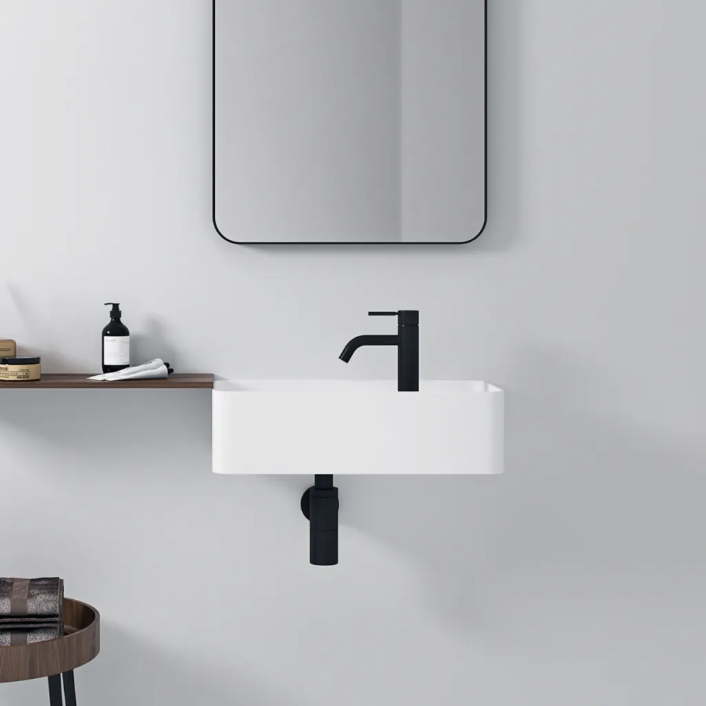 Coco 4L - Tvättställ 50x22,5 cm, Matt Vit SolidTec®